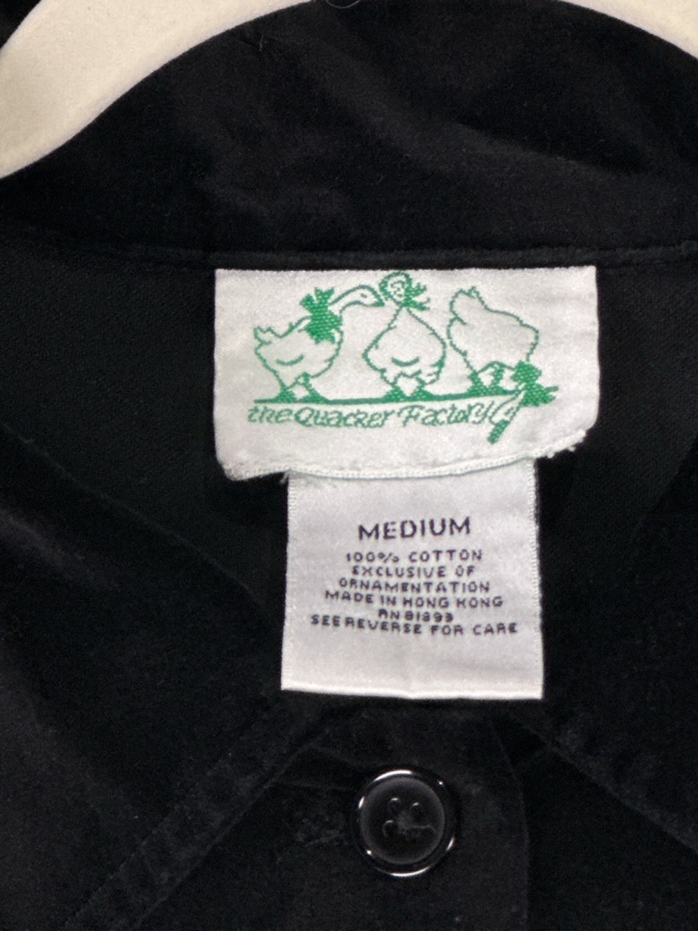 Quacker Factory Shacket Rose Embroidered Rhinestone Velvet Black Medium - Picture 9 of 12